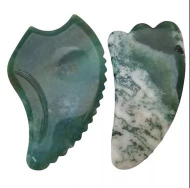 Zelena mahovina agate gua sha alat
