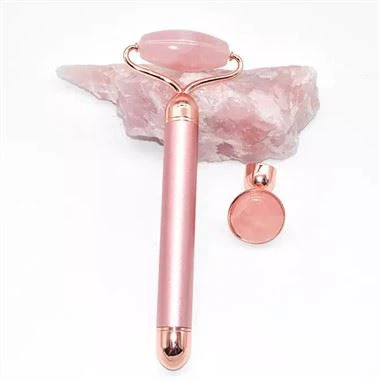 Rose Gold 2 u 1 električni vibrirajući valjak od žada za lice