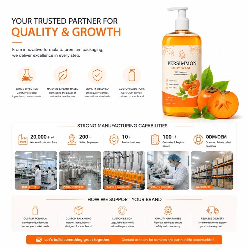 Custom Persimmon Body Wash For Deodorizing Body Care Brands high quality